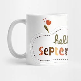 Hello September Font Art Mug